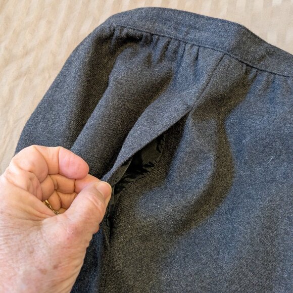 90s Vintage Sasson Designer Gray Wool Blend Jacket Skirt - Suit - Two Pieces - Picture 11 of 16